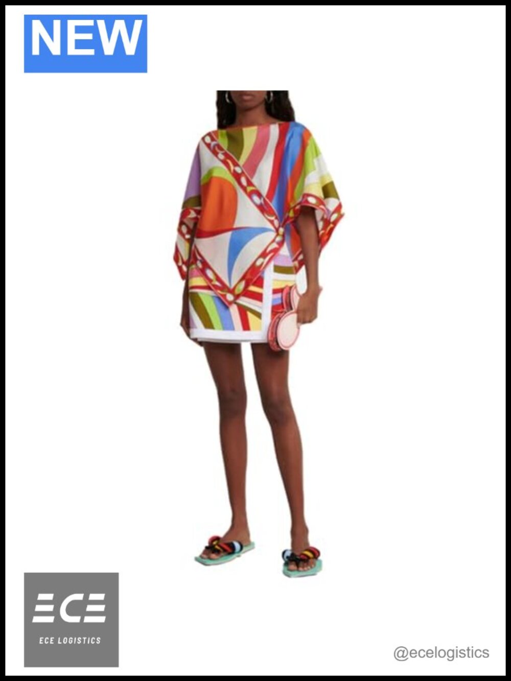 Wuitrie Women's 2 Piece Poncho Top & Mini Skirt Set Polyester Geometric
